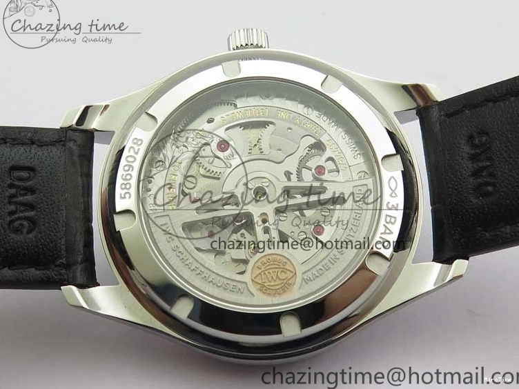 MIROTIME 0112 TimelessDesign Portuguese IW358304 ZF 1:1 Best Edition SS Blue Dial on Leather Strap A 7078